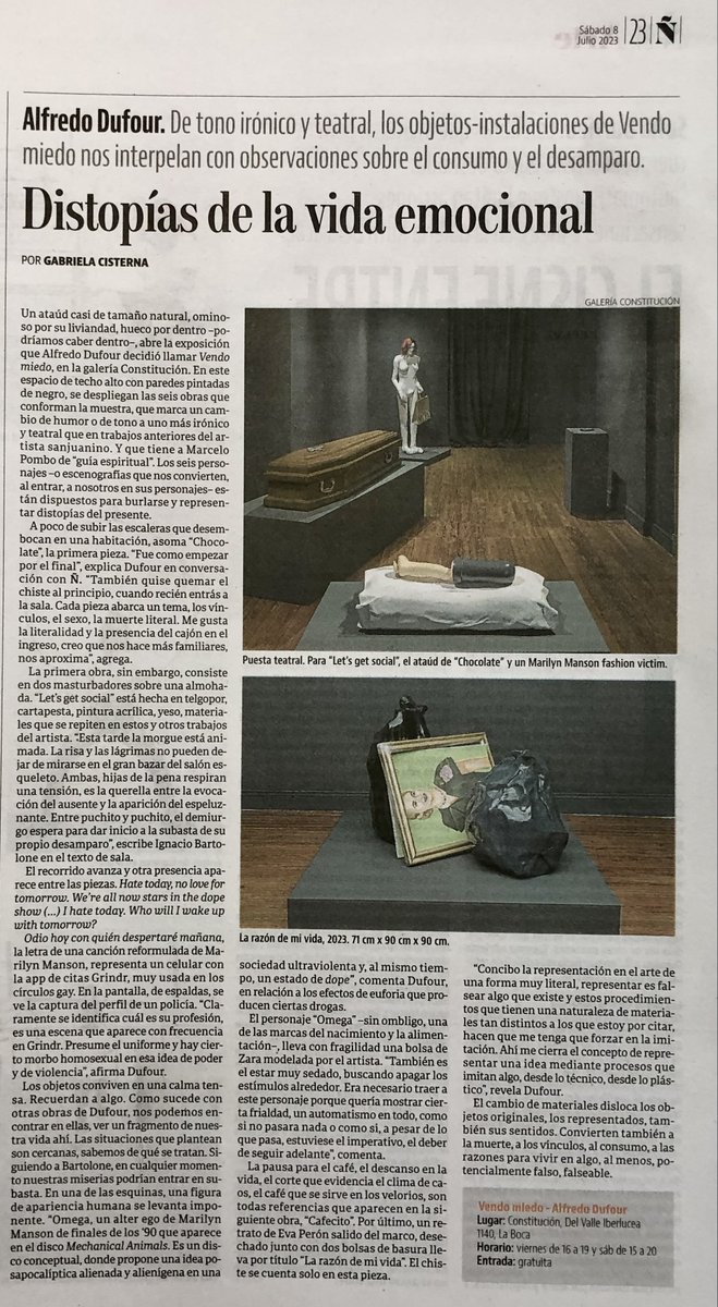 ConstitucionG's tweet photo. Hoy en @revistaenie 
Nota sobre Vendo Miedo x Gabriela Cisterna https://t.co/7BImRqXhxW