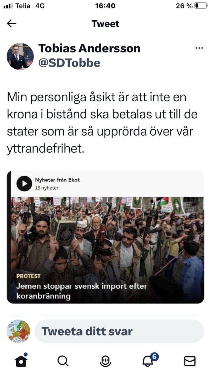 kommunalarbeta1's tweet photo. Vad @moderaterna måste vara stolta över SD. De har retat upp 1,3 miljarder människor. Exportindustrin måste vara sjukt lyckliga. Satans pajaser. https://t.co/Deux8bjNnZ