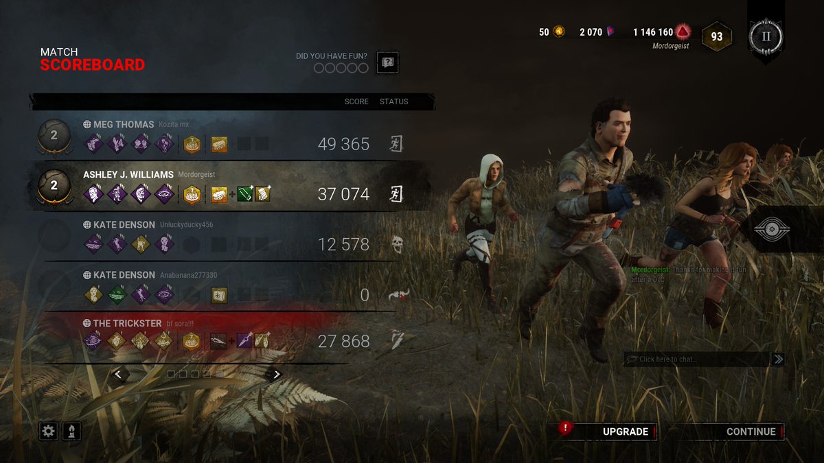 mordorgeist's tweet image. #DeadbyDaylgiht Twitter Rave for today! Listen up all you Killer Trolls, this is how you play the game. We had a D/C, the Trickster saw her standing there, practiced his aim on the D/C and then ran us around and had fun. We all walked away with BP #GoodSport I gave a👍report!