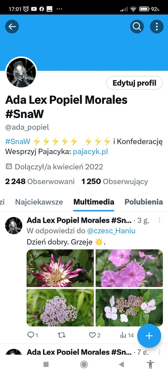 ada_popiel's tweet photo. Każdemu bardzo dziękuję za obserwowanie mnie. Jestem mile zaskoczona, że jest Was tylu. 
Jesień jest nasza!!!. Dzięki Wam, wierzę, że się uda. 
Wygramy 🇵🇱🇪🇺 ✌️💪. https://t.co/6GINaNevRN