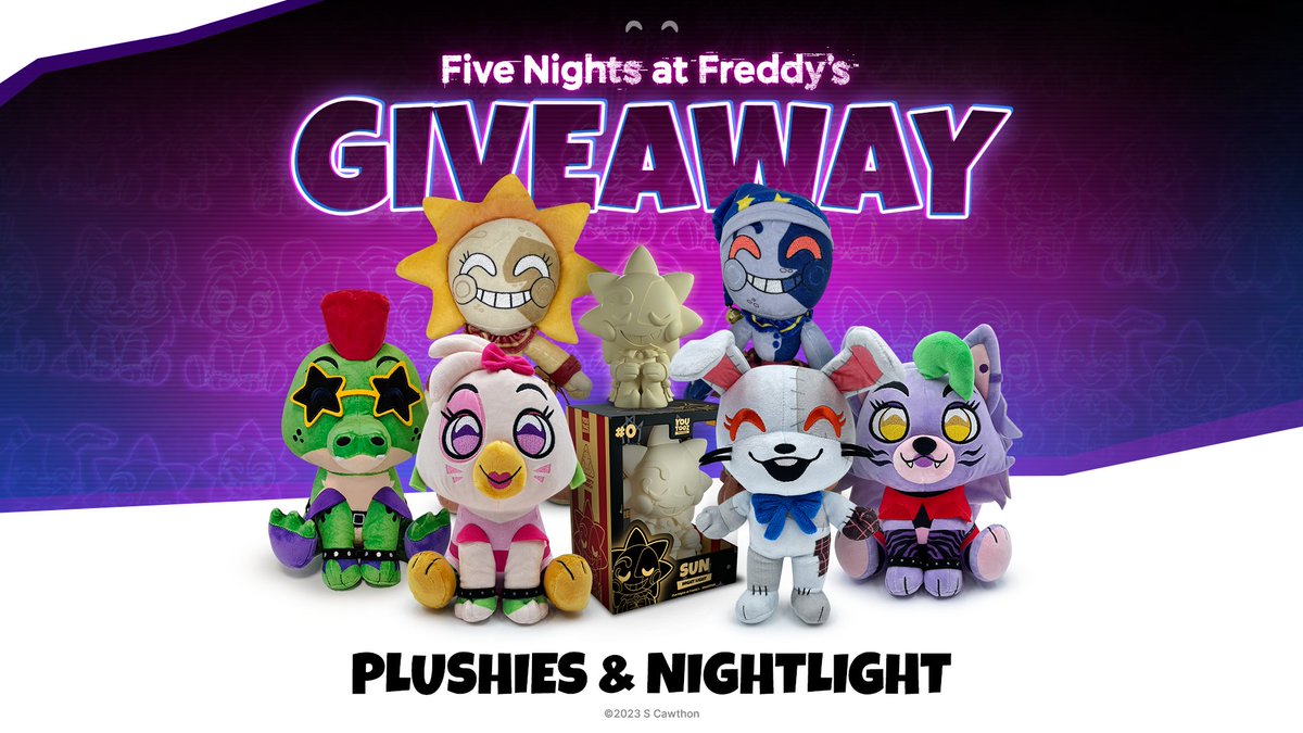 youtooz x #FNAF giveaway! 🔁 for sun & moon and vanny ❤️ for chica, monty and roxy ✍️ comment #FNAF for the sun nightlight 3 winners for each set announced tuesday 🚨 goodluck!