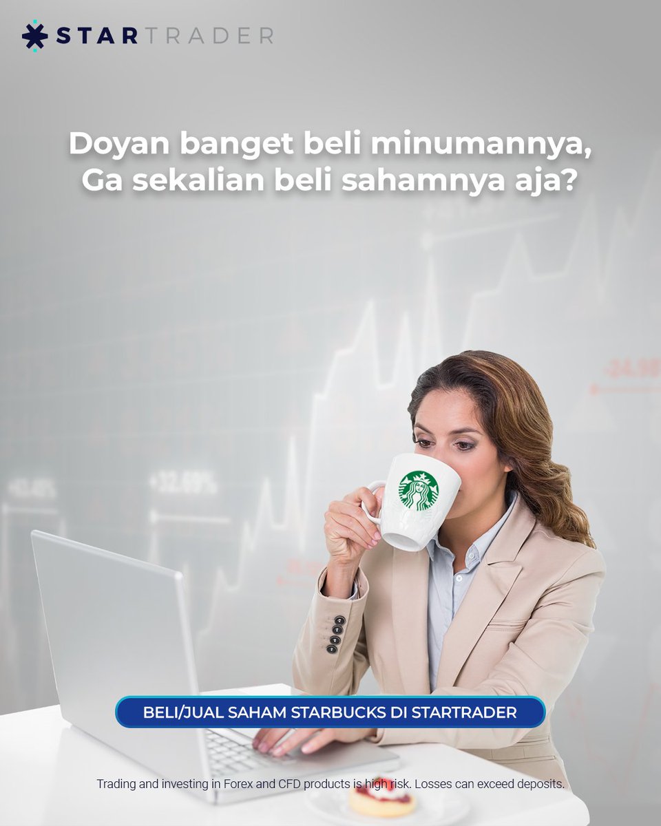 STARTRADER_idn's tweet photo. #Starbucks emang enak, apalagi sering dapet SMS promo buy 1 get 1 😋
.
Tapi, daripada cuma abisin cuan buat ngopi Starbucks, mending sekalian nambah cuan juga dgn beli sahamnya di STARTRADER 👌
.
#startrader #startraderindonesia #trading #saham #forex #stocks  #broker #cfd #viral https://t.co/VlyCp8oqVT