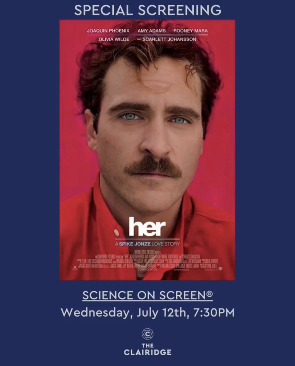 AI: No Scent Of A Woman Science on Screen: HER @MontclairFilm (NJ) on July 12: bit.ly/44Fw5SF Featuring a pre-screening talk presented by Anna Feldman, Ph.D., Professor of Linguistics and Computer Science at @montclairstateu. @SloanPublic