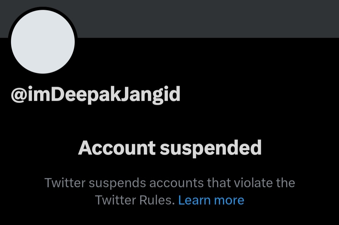 ♻️सूचना  @imDeepakJangid (3k+ Followers) की पुरानी 🆔 suspend 📵हो गई है। 

🙏✍️सभी दीपक जांगिड़ की  नई 🆔🔰 @itsDeepakJangid को फोलो करे सभी को फोलो 🔙 💯 दिया जायेगा।

✅ @itsDeepakJangid