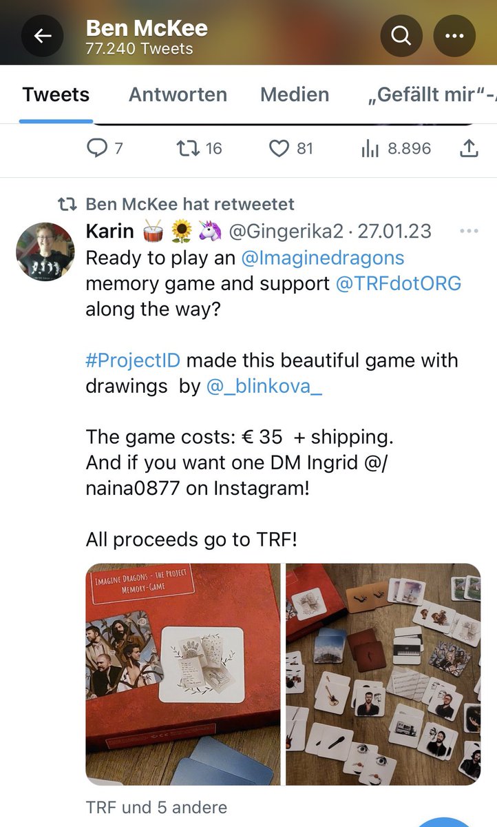 projectIDNew's tweet image. I noticed almost SIX months later that @benamckee helped promote a #projectID article. Thank you very much Ben and Karin !! 🫶🏻💜 (By the way: it&apos;s still available, DM me for details) All proceeds go to @TRFdotORG