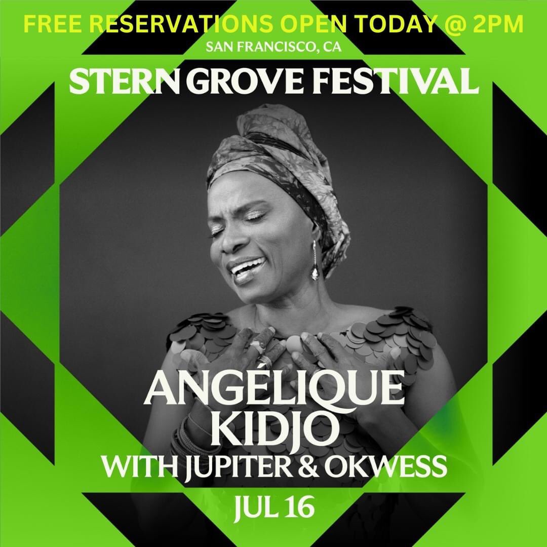 Hey San Francisco! 🇺🇸 We're performing at @sterngrovefest on Sunday July 16th with Mama Africa @angeliquekidjo and for an awesome FREE show and we would love to see you there. You can RSVP for your free tickets on June 16th @ 2pm at sterngrove.org