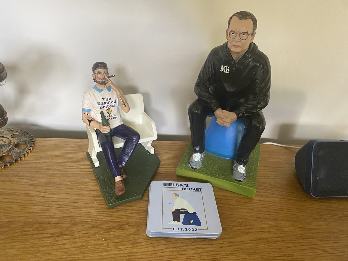 danpickard's tweet photo. @ellocognome Reunited! Pride of place in Bielsa’s bucket pub. #lufc #bielsasbucket
#Leedsutd https://t.co/wY0XJNrsMm