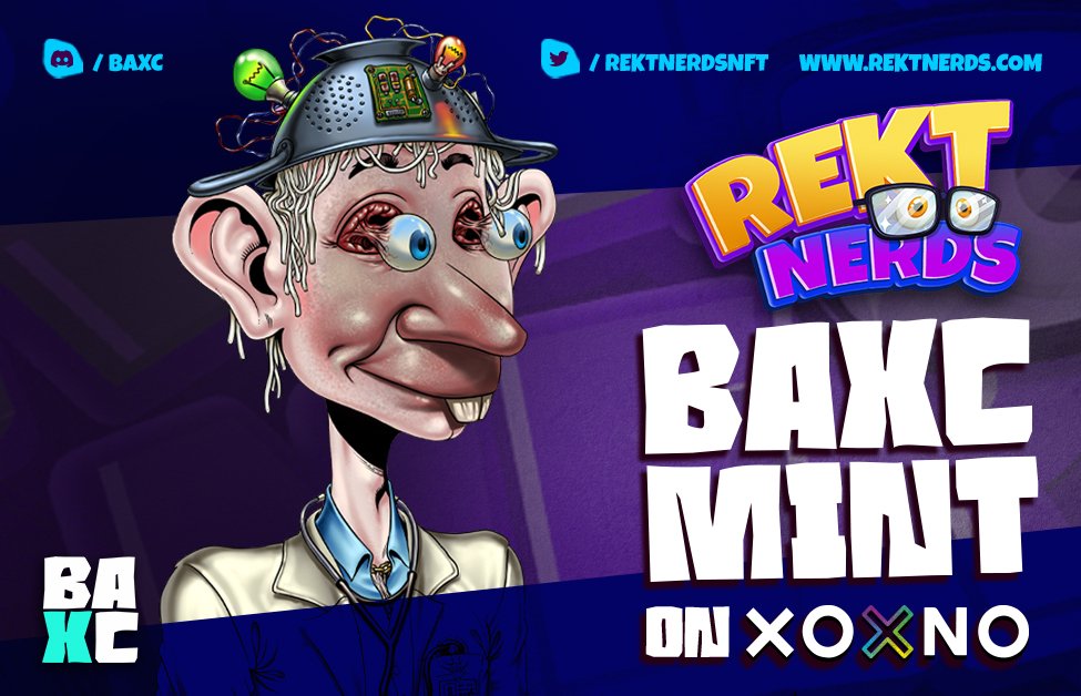 AnySolutionEve's tweet photo. @poqemon9741 A @BoredApeXClub and enter the #Metaverse
A @RektNerdsNFT to redeem rewards, play the #boredGame, and cash out using the #BankOfMetaverse 💰🌌 (mint in progress) 

BAXC + NERD #MetaverseOG

See you all in #Metaverse @BoredApeXClub @RektNerdsNFT @Exscape_io https://t.co/tRFU7ZbU64