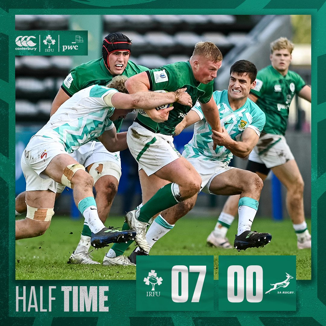 IrishRugby's tweet photo. We lead at the break in Cape Town! 😮‍💨

#FutureIsGreen | @PwCIreland https://t.co/L0tCIDH9qi