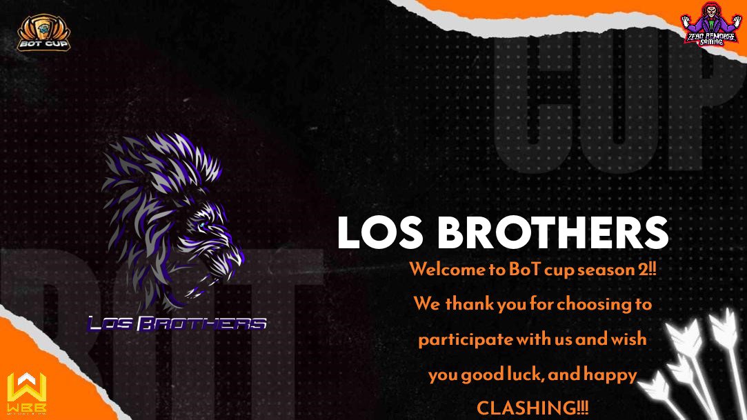 Again grateful for accepting us in this season 2, we will do our best as in every tournament <a href="/BoT_Cup16/">Birds of Thunder Cup</a> /
Nuevamente agradecido por aceptarnos en esta temporada 2, daremos lo mejor de nosotros como en cada torneo  <a href="/BoT_Cup16/">Birds of Thunder Cup</a> 
Go LB. 💜🦁