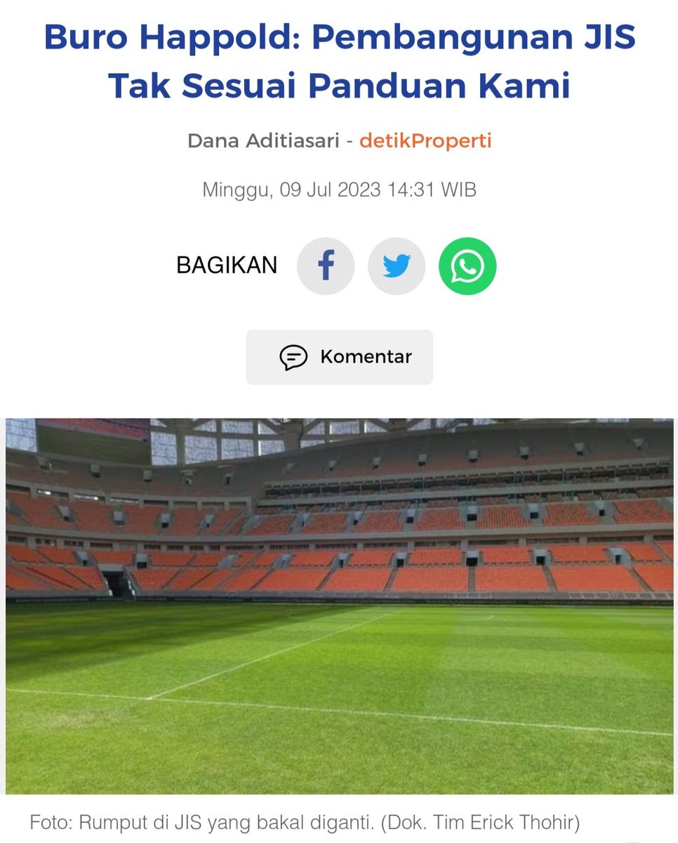 JhonSitorus_18's tweet photo. Satu persatu KEBOHONGAN itu TERUNGKAP

Dulu NGAKUnya jika JIS dibangun sesuai dengan KONSULTAN kelas DUNIA sehingga JIS setara Tottenham Hotspurs Stadium hingga Olympics Stadium London

Kini, Buro Happold bahkan menegaskan tak mendesain JIS, hanya sekadar konsultasi https://t.co/AiG6WobDpe