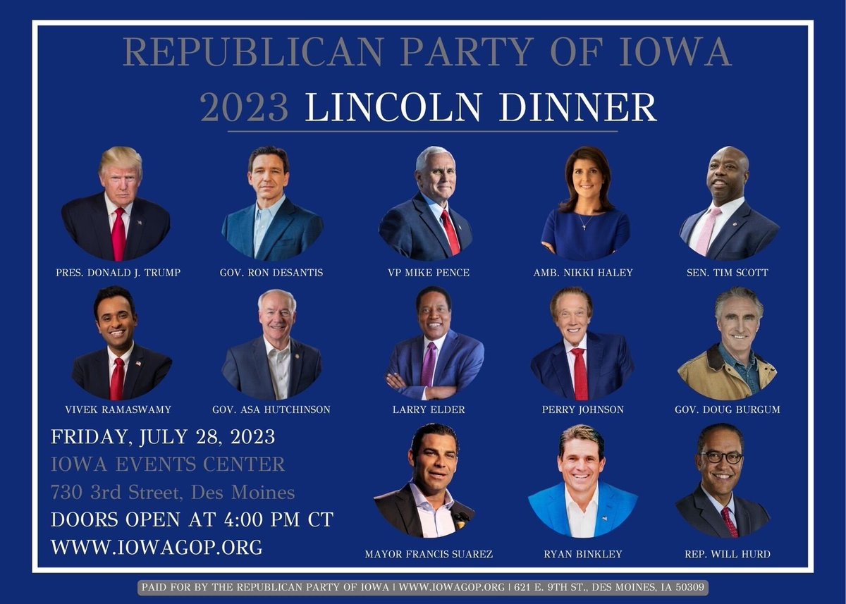 RyanBinkley's tweet photo. Looking forward to the Iowa Lincoln Dinner on July 28
#Believe #Binkley2024 #WayToFreedom https://t.co/VjbPFmEmNy