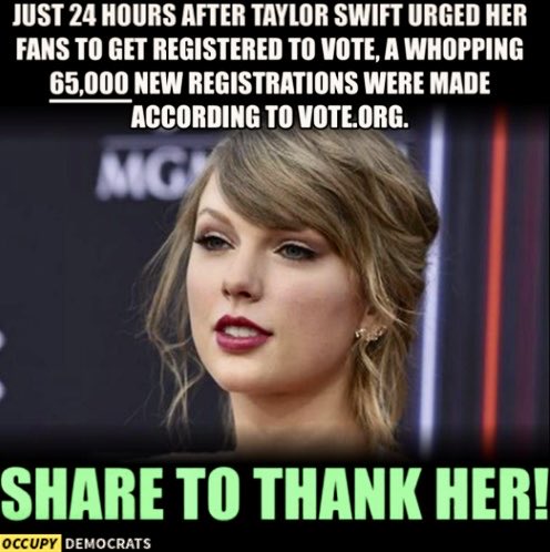 WILL SWIFTIES FOLLOW THEIR IDOL AND VOTE BLUE? WILL YOU VOTE BLUE?