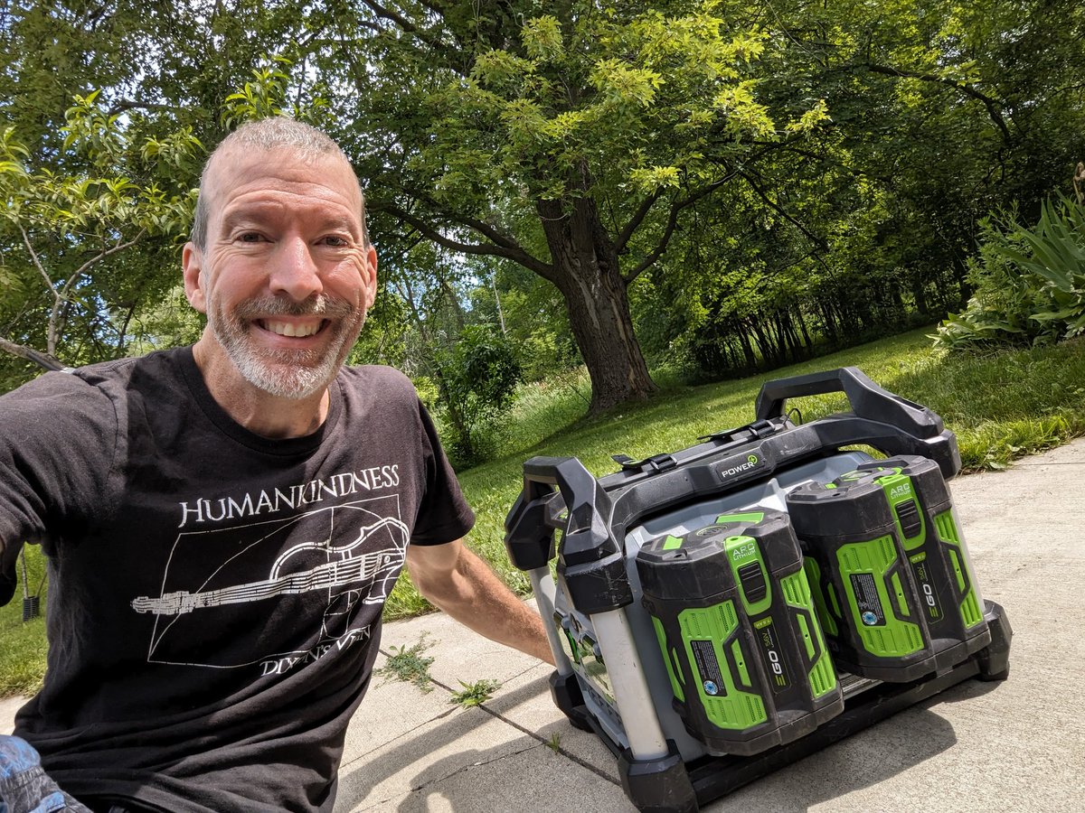 Portable power for today's concert in a park in Kalamazoo.  If where you want to be doesn't have what you need, bring your own 💖🙏