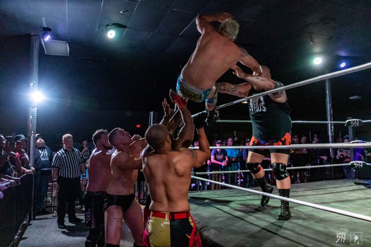 SHonorWrestling's tweet photo. All hell broke loose at the end of #SHW52 as we got a sneak peek of our upcoming #RumbleJack! Trust us, you DO NOT want to miss one of our biggest events of the year as we present our 5th Annual RumbleJack LIVE from The Action Building on August 4th!
📸: @EditPhotoGamer https://t.co/nTcXB10hUg