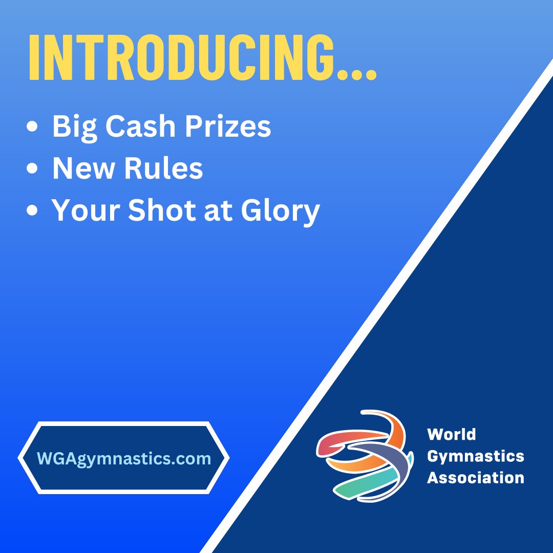 WGAgymnastics's tweet photo. Welcome to the World Gymnastics Association.
Go to our website to sign up for the $10,000 Cash Cup: https://t.co/E3MmzThPw3
#gymnastics #mensgymnastics #progymnastics #progym #artisticgymnastics #gymnasticsleague #sports https://t.co/K2CqJgMV3T