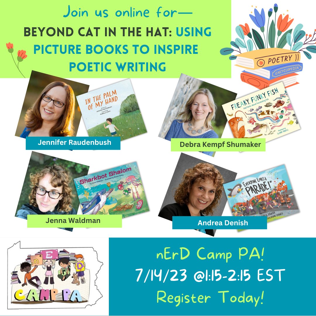 Looking forward to being part of this virtual panel this Friday for nErD Camp PA with these other amazing picture book authors! #teachers, interested in registering? Click here: docs.google.com/forms/d/e/1FAI… @SarafinaDesign @jenraudenbush @adenish1