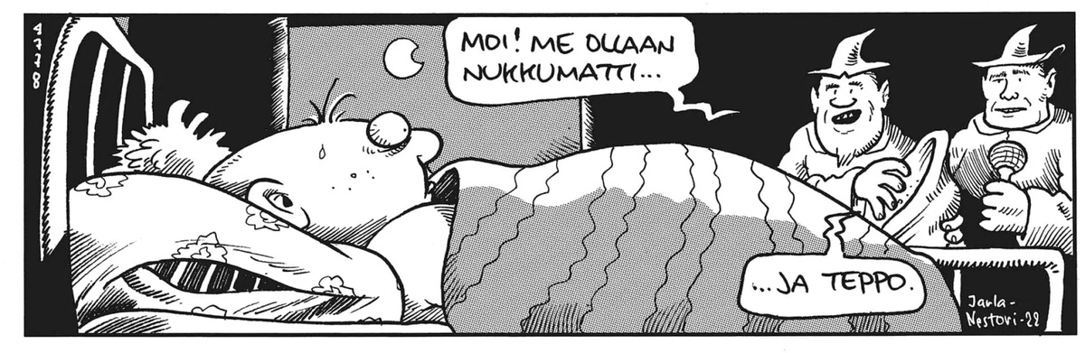 Maaninkavaara's tweet photo. #fingerpori #nukkumatti #teppo #uni #hyvääyötä https://t.co/magmQHioI2