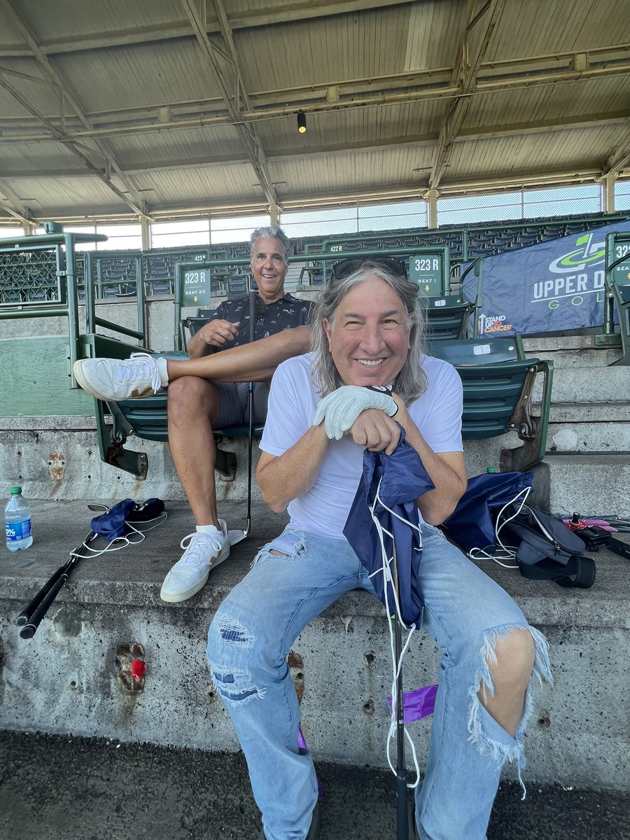 VonettaLogan's tweet photo. Great day Wrigley launching golf balls off the upper deck. Tom &amp; @Tony_BATtista are like little kids having the times of their lives. Full video on tomorrow’s show. Who do you think won? #golf #notmasters https://t.co/FXs9flwasP