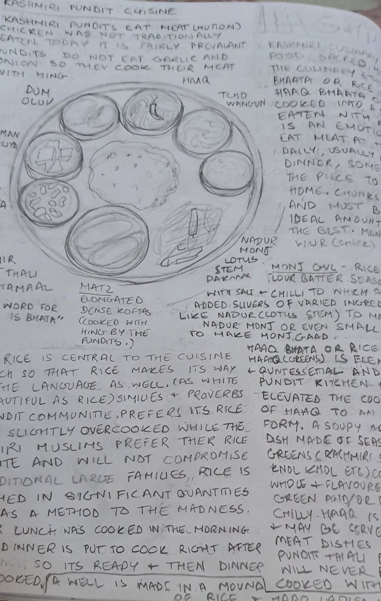 WIP illustration of an Uttarakhand and Kashmiri thali. One digital, the other pencil... Experimenting with varied mediums.  I like the flexibility digital drawing gives me but still besotted with the feeling of pencil on paper...