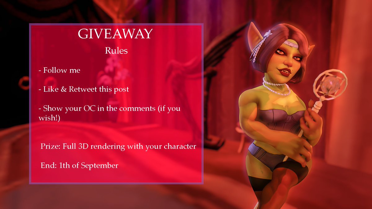 Summertime can bring not only sadness, but also a chance to enjoy the art with your beloved OC! I would like to present you a midsummer giveaway to get more inspiration for my works and also express my gratitude for your support💌
#worldofwarcraft #wow #giveaway