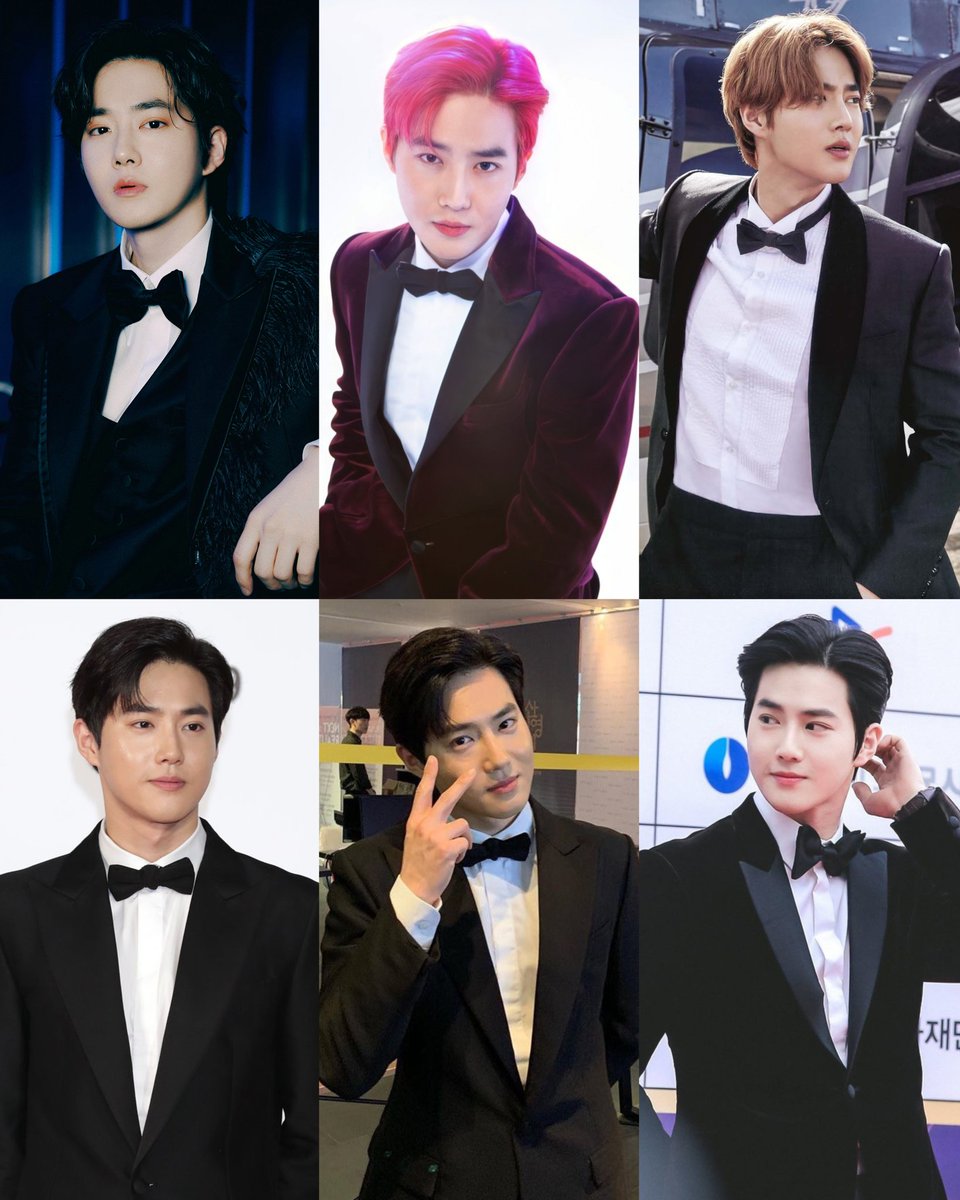 indiesh2o's tweet photo. blessing your timeline with kim junmyeon wearing suit with a bow tie https://t.co/kWNAOAvpTF