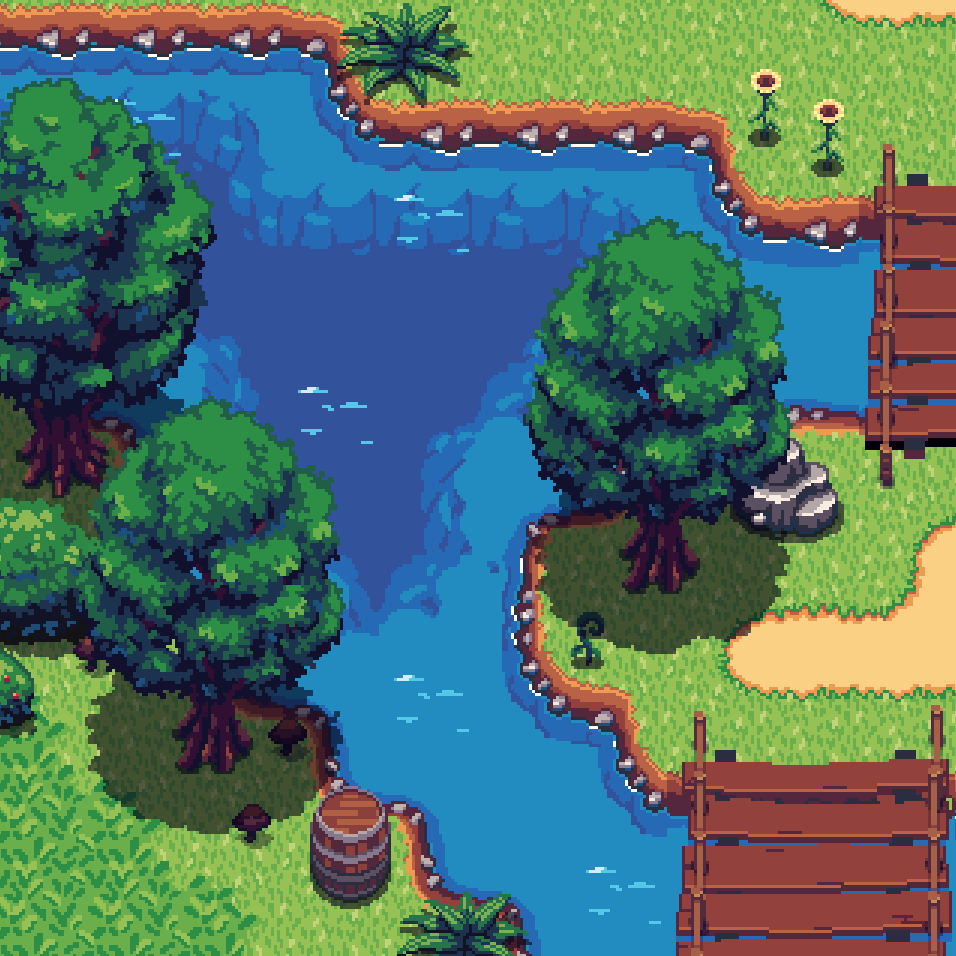 New trees are in the game now. 🌳

#pixelart #indiedev