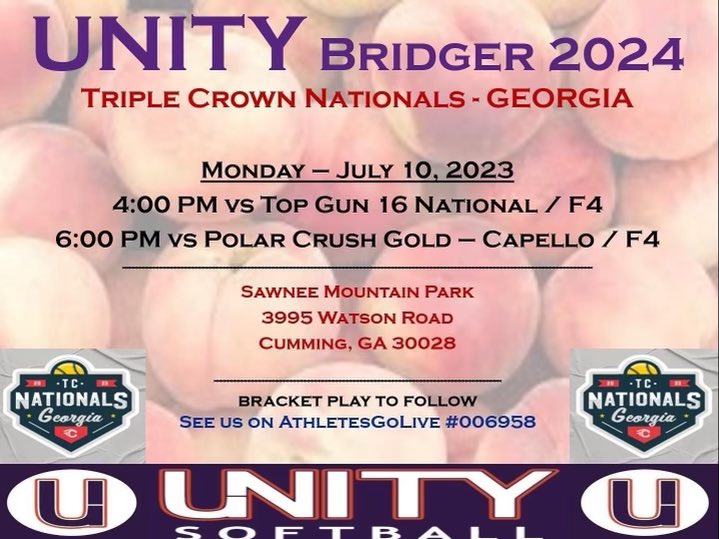 paigecarroll25's tweet photo. Glad to be playing close to home!! Games start tomorrow at 4:00 PM : Sawnee Mountain Park! @UnityBridger https://t.co/PU4jrDq4OU