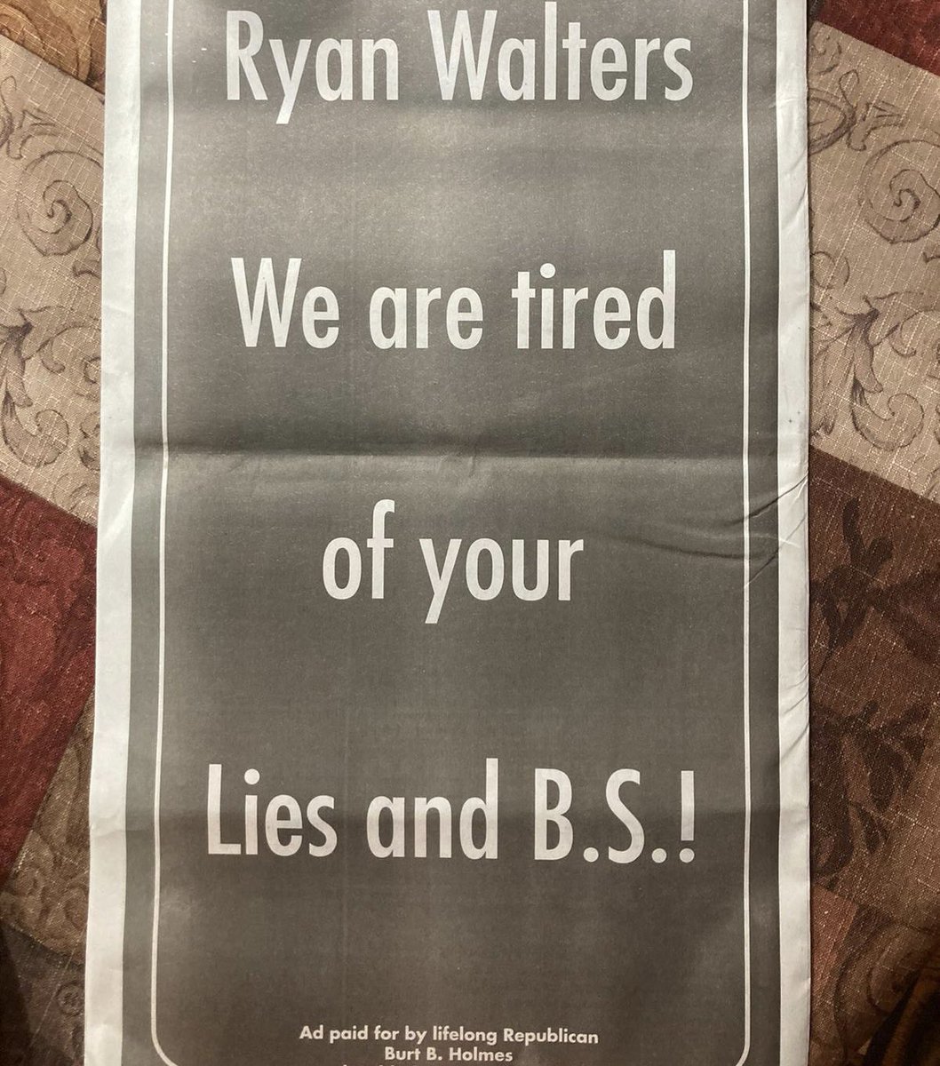 This ad in the Tulsa Word 🗞️ paid for by Burt Holmes! Holmes is indeed a lifelong Republican and co-founder of QuikTrip convenience stores. Couldn’t agree more, Burt.