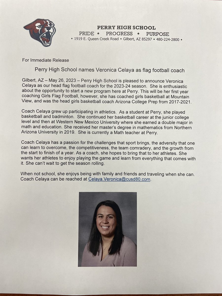Perry Girls Flag Football tweet media