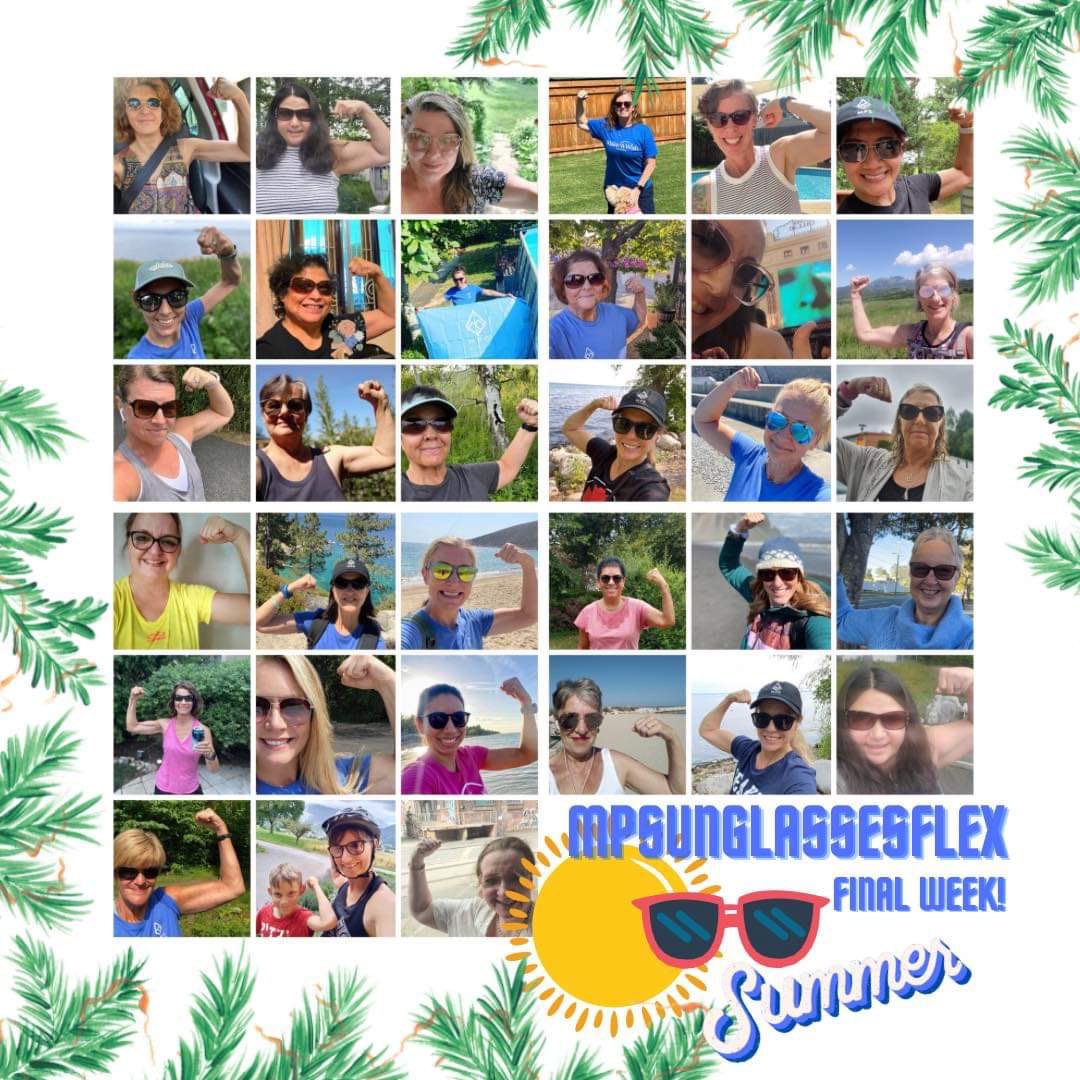 Final montage of our #mpsunglassesflex . Thank you Peakers for participating to our weekly flex challenges! You look fabulous! 😎⛰️💙 @MyPeakChallenge @SamHeughan @CoachValbo @fitmooney