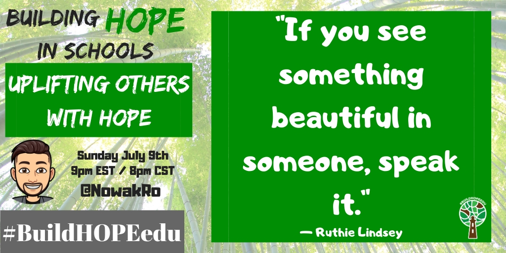 NowakRo's tweet photo. "If you see something beautiful in someone, speak it."
— Ruthie Lindsey

#BuildHOPEedu https://t.co/AmLA2O63Pj