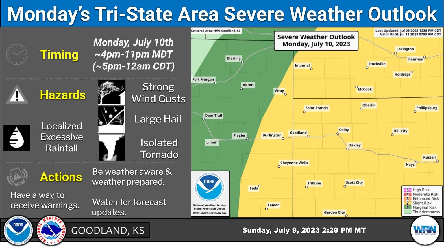 NWS Goodland on Twitter "The slight risk of severe weather for Monday