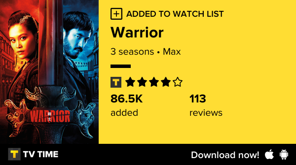 dubDUBgee's tweet photo. I've just started following Warrior https://t.co/x7LkLvES17 #tvtime https://t.co/fX30YWsJot