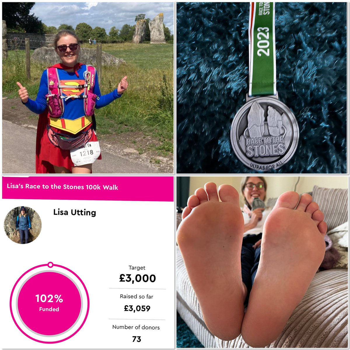 #Racetothestones 100km completed! Thank you to everyone who has supported me and donated to <a href="/BF_NHS/">Brighter Futures 💙</a>! That really was the hardest thing I have done!
