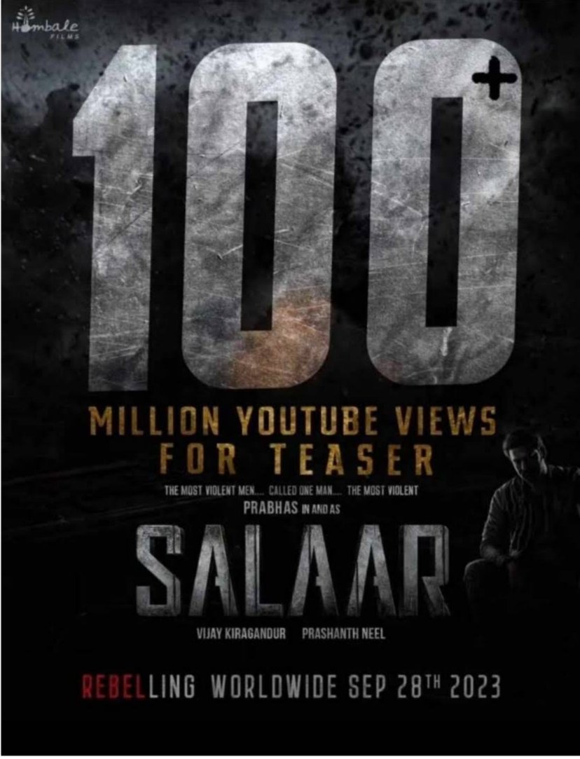 #Salaar #SalaarTeaser100MViews #SalaarCeaserFire #Trending #twitter