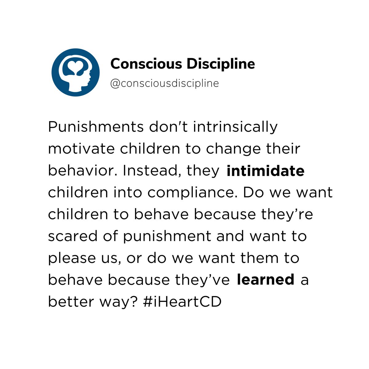 ConsciousD's tweet photo. 🧐 Learn more about why Conscious Discipline consequences work, punishments don’t, &amp; how to give effective consequences here: https://t.co/dCEn1d5RAu https://t.co/XI2JqUZ6pD