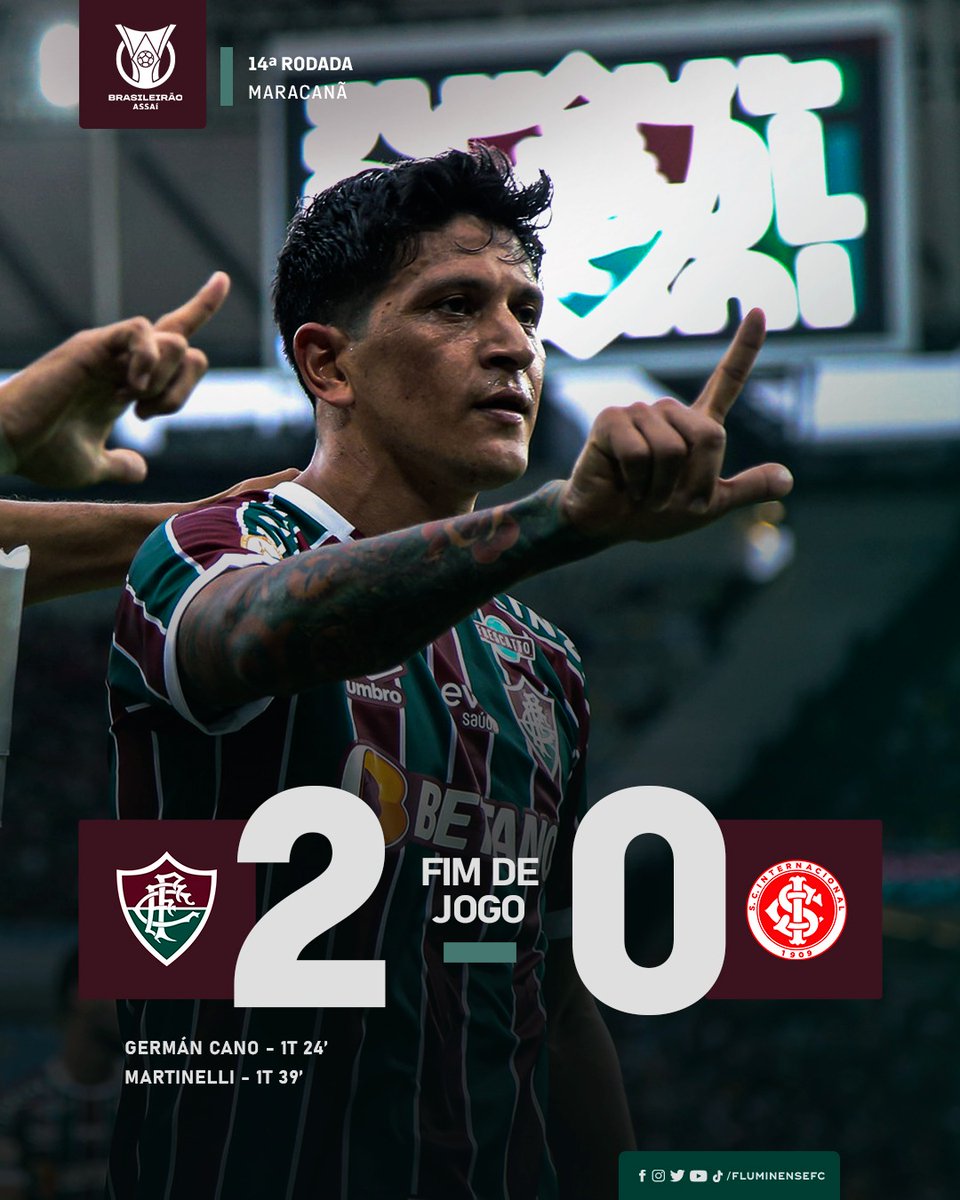 FluminenseFC's tweet photo. VEEEEEEEEEENNNNNCEE O FLUMINEEEENSE! GOLS DE GERMAN CANO E MARTINELLI, VITÓRIA TRICOLOR SOBRE O INTERNACIONAL NO MARACA! VAAAAMOS, FLUZÃO! https://t.co/wX0dYkcevt