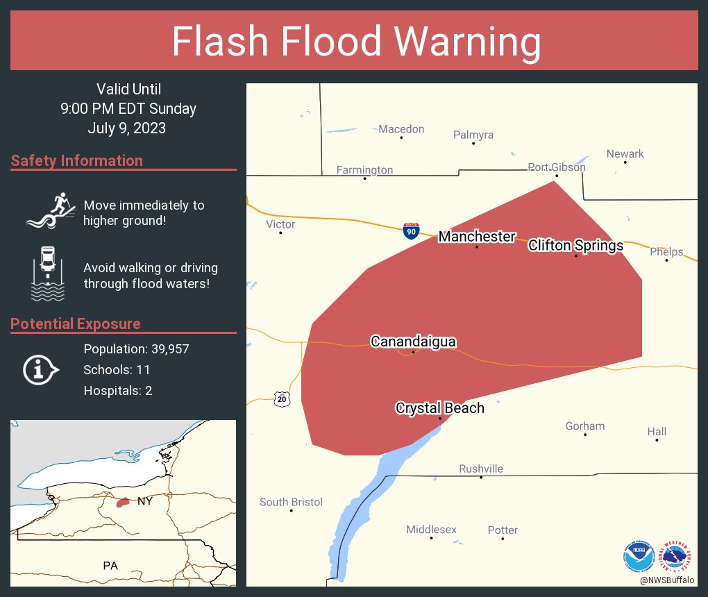 NWS Buffalo on Twitter "Flash Flood Warning including Canandaigua NY
