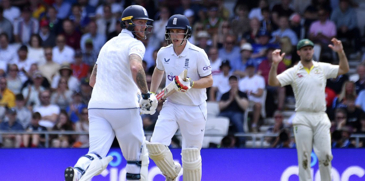 EngO_TH's tweet photo. Headingley, what can I say… what a remarkable display of leadership, belief, and resilience. 
As someone who attended the game, I was amazed and inspired by captain Ben Stokes and local youngster Harry Brook: leading from the front and not giving up, they proved that anything… https://t.co/l4FMmd4kts