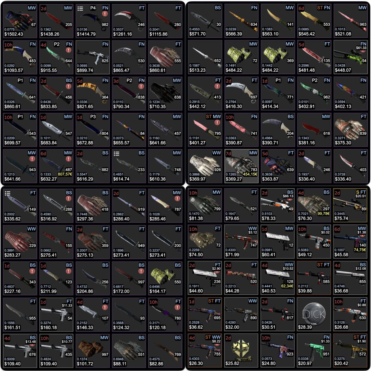 prime_skins's tweet photo. CS:GO Skins for Trade - Inventory Update 9 Jul
Send your offers 🔽 https://t.co/8EKDxdLjB4
#csgo #counterstrike #csgoskin #csgoskins #csgocases #csgotrading #talonknife #caseopening #factorynew #csgoknife #csgogloves #CS2 #csmoney #csgofloat #buffmarket #buff #prime_skins https://t.co/pCa6E61s3w