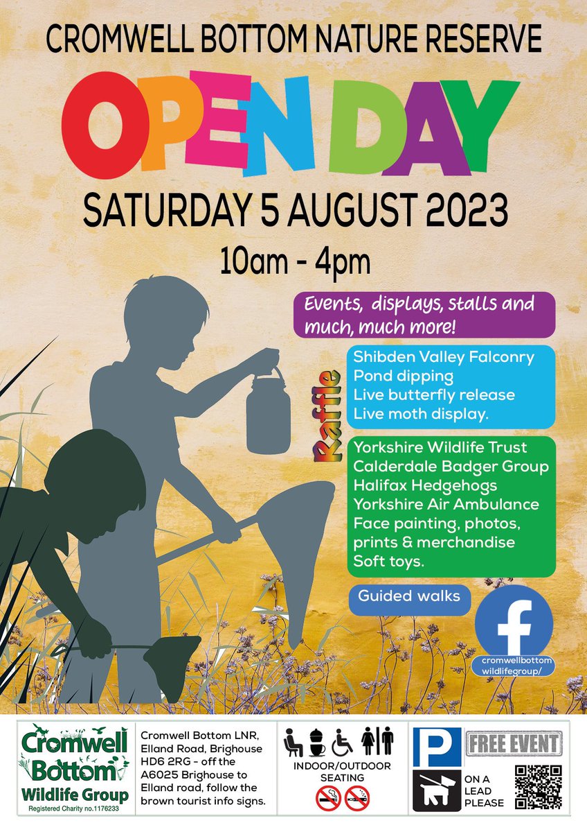 Come down to our Open Day on Saturday 5th August. Lots of fun for all the family! @YorksWildlife, @Calderbadgers1 and Halifax Hedgehogs will be there + birds of prey, moths and other activities. @CalderCountry @HalifaxEventsWY @DiscoverHx @VisitCalderdale