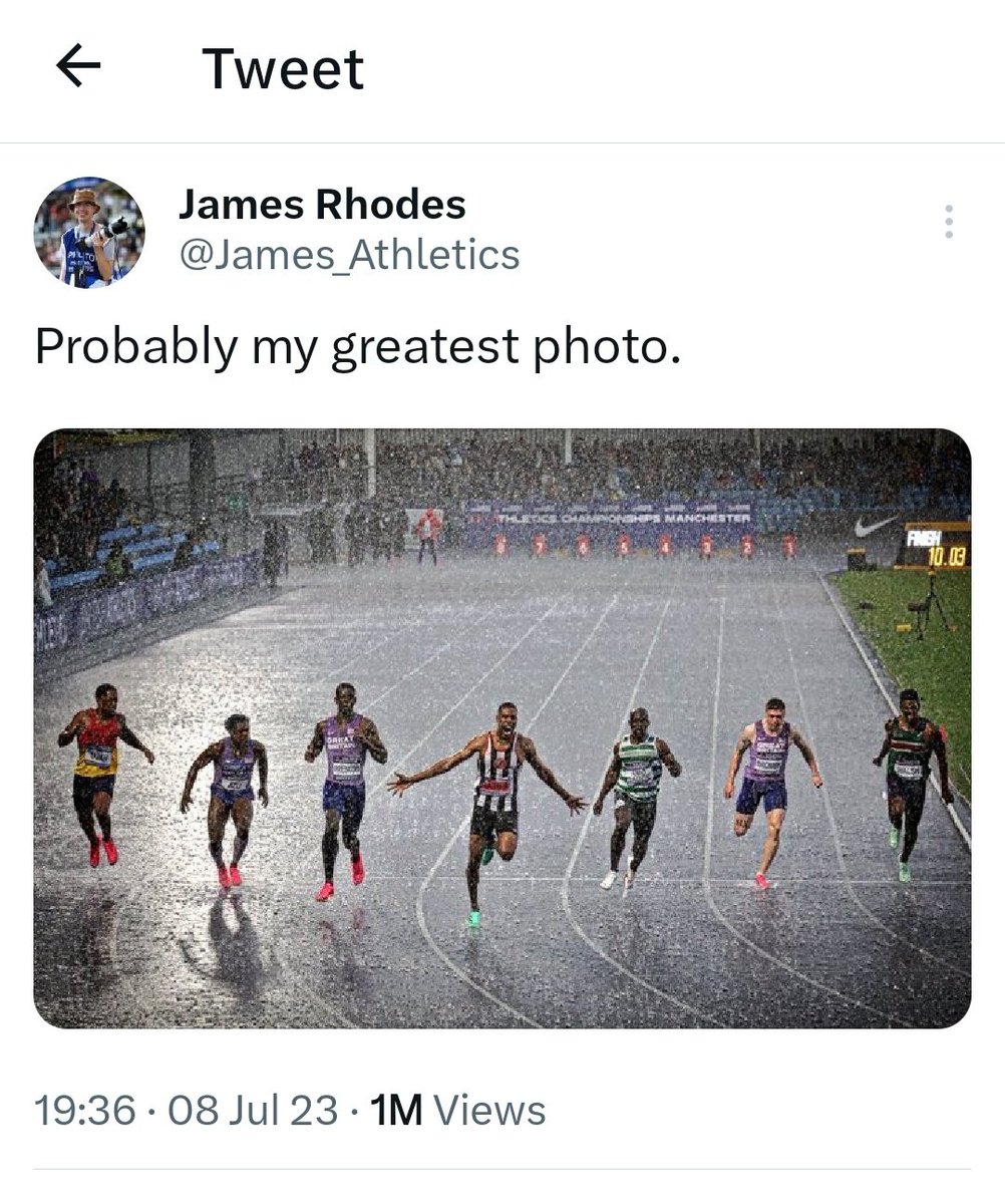 James_Athletics's tweet photo. One million views.
Overwhelmed.
🤯 https://t.co/Z928cqEbdJ