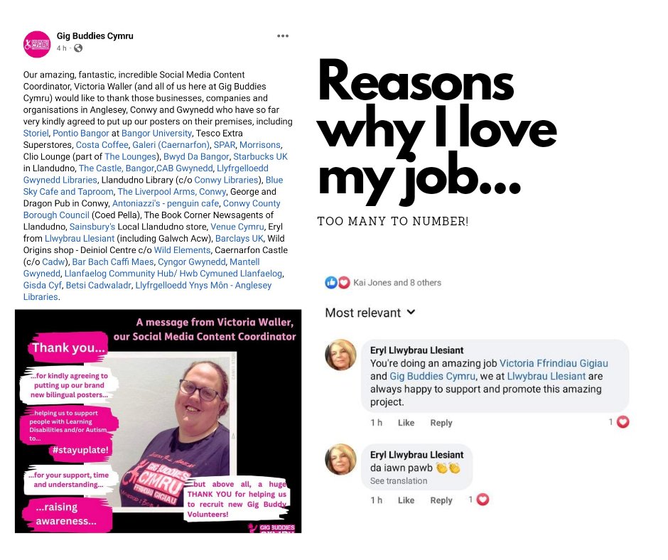 Reasons why I love my job - of which there are many! I feel so fortunate, proud and thankful to be a part of the Teams at <a href="/LdWales/">Learning Disability Wales</a> and @FfrindiauGigiau 😁