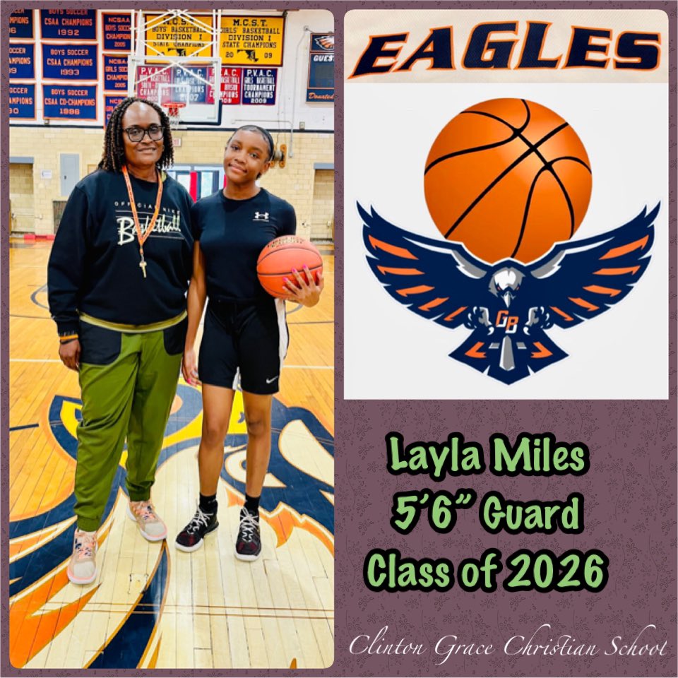 Layla Miles, welcome to the Eagles’ Nest‼️CGCS Girls’ Basketball — building a solid foundation and making dreams come true‼️💯🏀💯 #WeGotNext <a href="/Catwoman910/">Cathy Grimes-Miller</a>