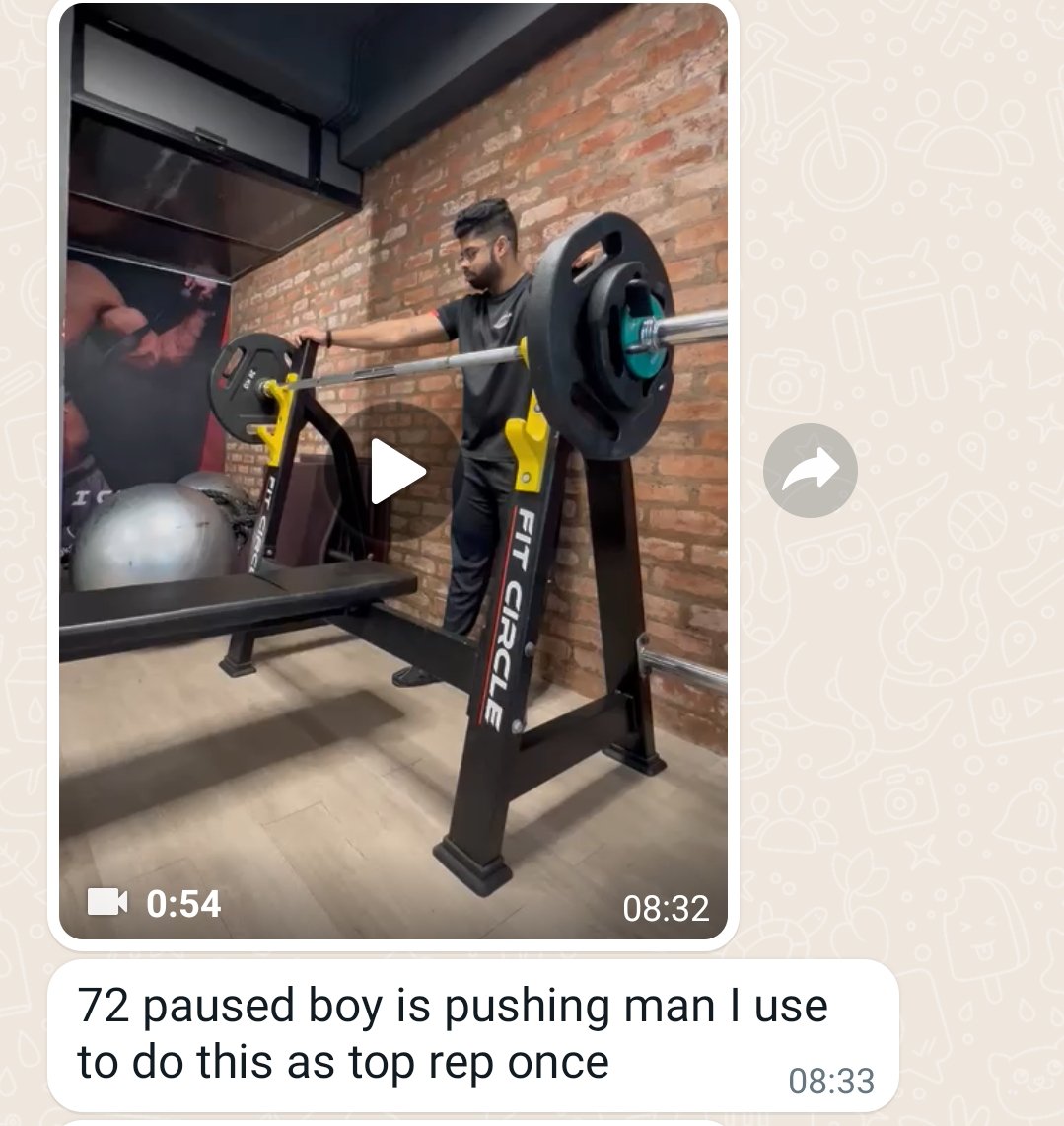 mohithariani's tweet image. 12 weeks ago, 72 kgs was his 1 RM touch n go, now pushing the same weight as 3 paused reps that too like a piece of cake 🥳🥳
#clientwins