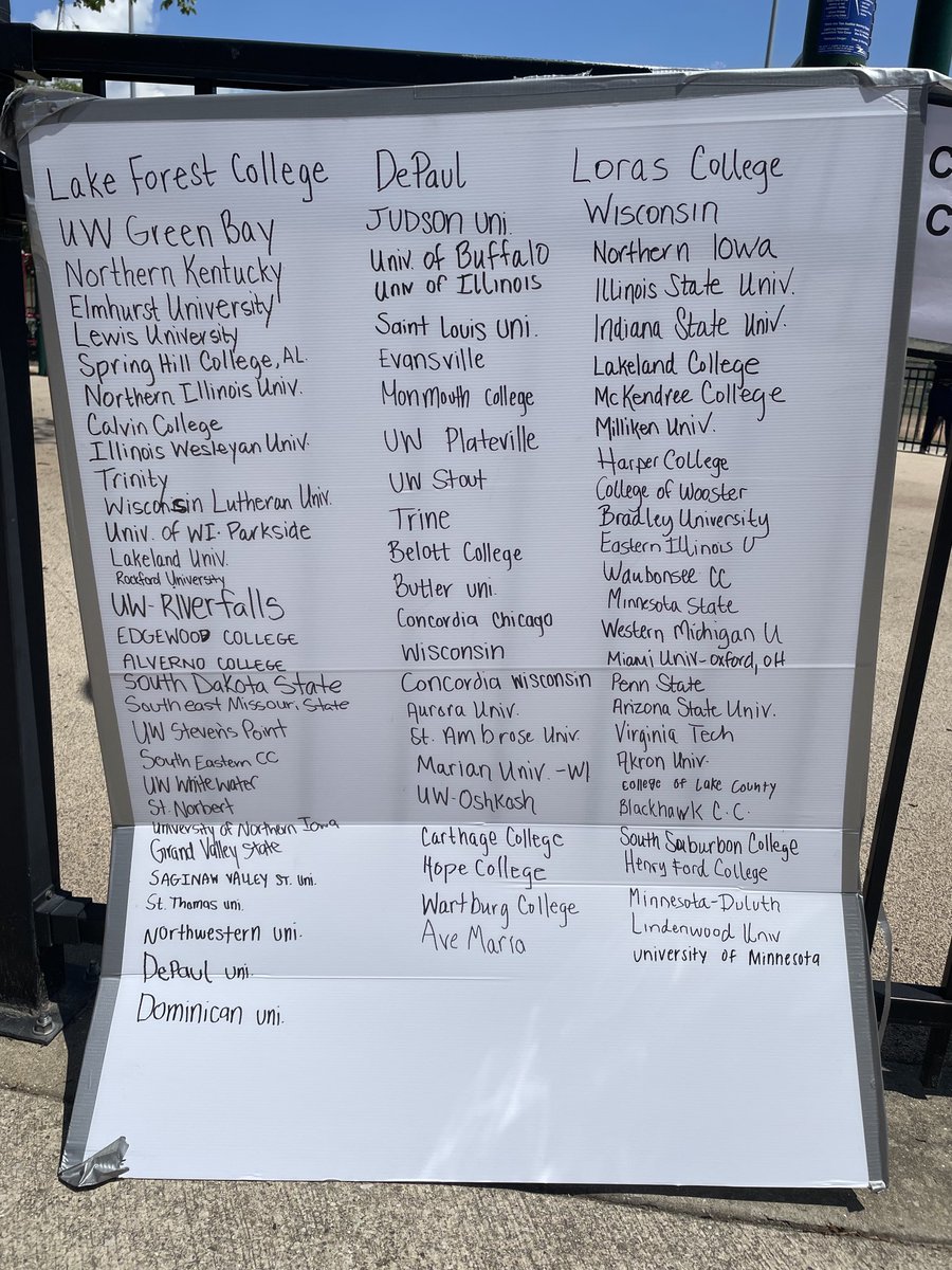 Up to 80 schools that checked in sorry for the ones we missed. And a huge thank you to so many staying til today on a Sunday.  College coaches lunches are at the tourney tables now for you. ⁦<a href="/tagupSoftball/">tagup</a>⁩ ⁦<a href="/NCAASoftball/">NCAA Softball</a>⁩
