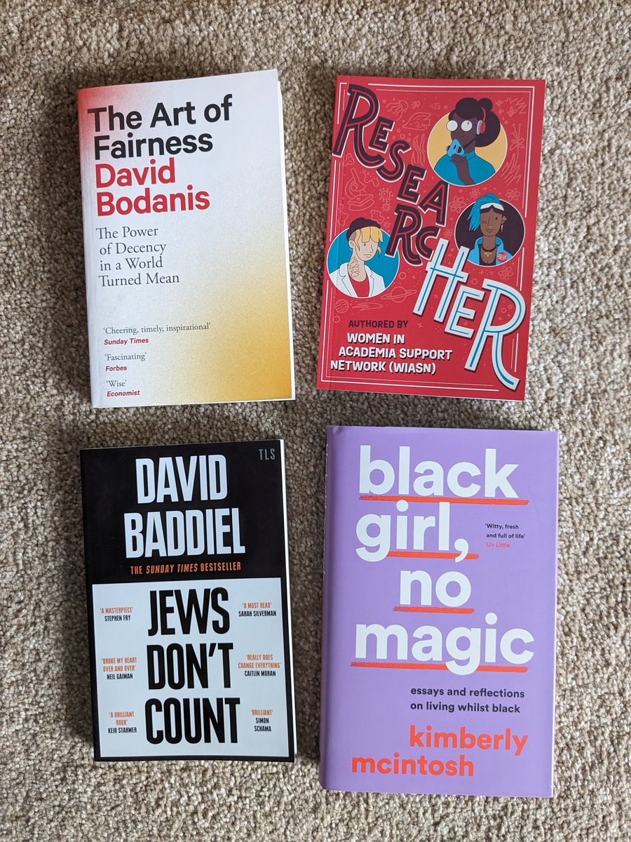 New books have arrived for the @ImperialMechEng Equality, Diversity and Inclusion bookcase. Always an exciting delivery day. Great to be covering some new topics and including new (to us) authors: @Baddiel @DavidBodanis @wiasnofficial @mcintosh_kim