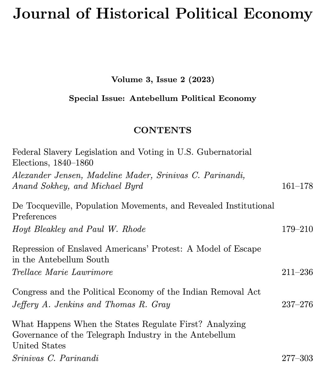 JHPE (@jhpe_journal) on Twitter photo Coming soon: <a href="/JHPE_journal/">JHPE</a> 3(2), special issue on Antebellum Political Economy. With work by <a href="/CParinandi/">Chinnu Parinandi</a>, @AESokhey, <a href="/TrellaceMarieL/">Trellace Marie Lawrimore</a>, <a href="/jaj7d/">Jeff Jenkins</a>, <a href="/t_r_gray/">Thomas Gray</a> & others. Coming soon: <a href="/JHPE_journal/">JHPE</a> 3(2), special issue on Antebellum Political Economy. With work by <a href="/CParinandi/">Chinnu Parinandi</a>, @AESokhey, <a href="/TrellaceMarieL/">Trellace Marie Lawrimore</a>, <a href="/jaj7d/">Jeff Jenkins</a>, <a href="/t_r_gray/">Thomas Gray</a> & others.