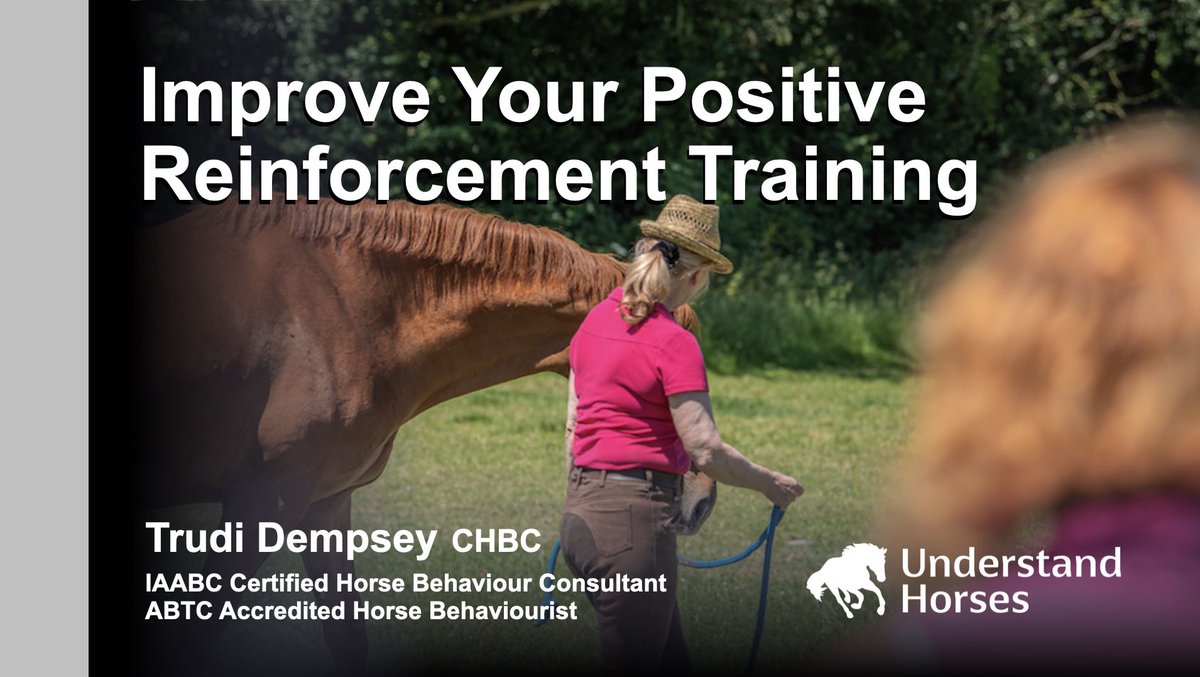 equine_courses's tweet photo. Trudi Dempsey's brilliant instructor-led coaching course 'Improve Your Positive Reinforcement Training' starts again on Saturday 15th July.

Book your place now: 

https://t.co/GTeG9IhNpF

@equineBhaviour 
#positivereinforcementtraining
#horsetraining https://t.co/zV1NdUuRXi